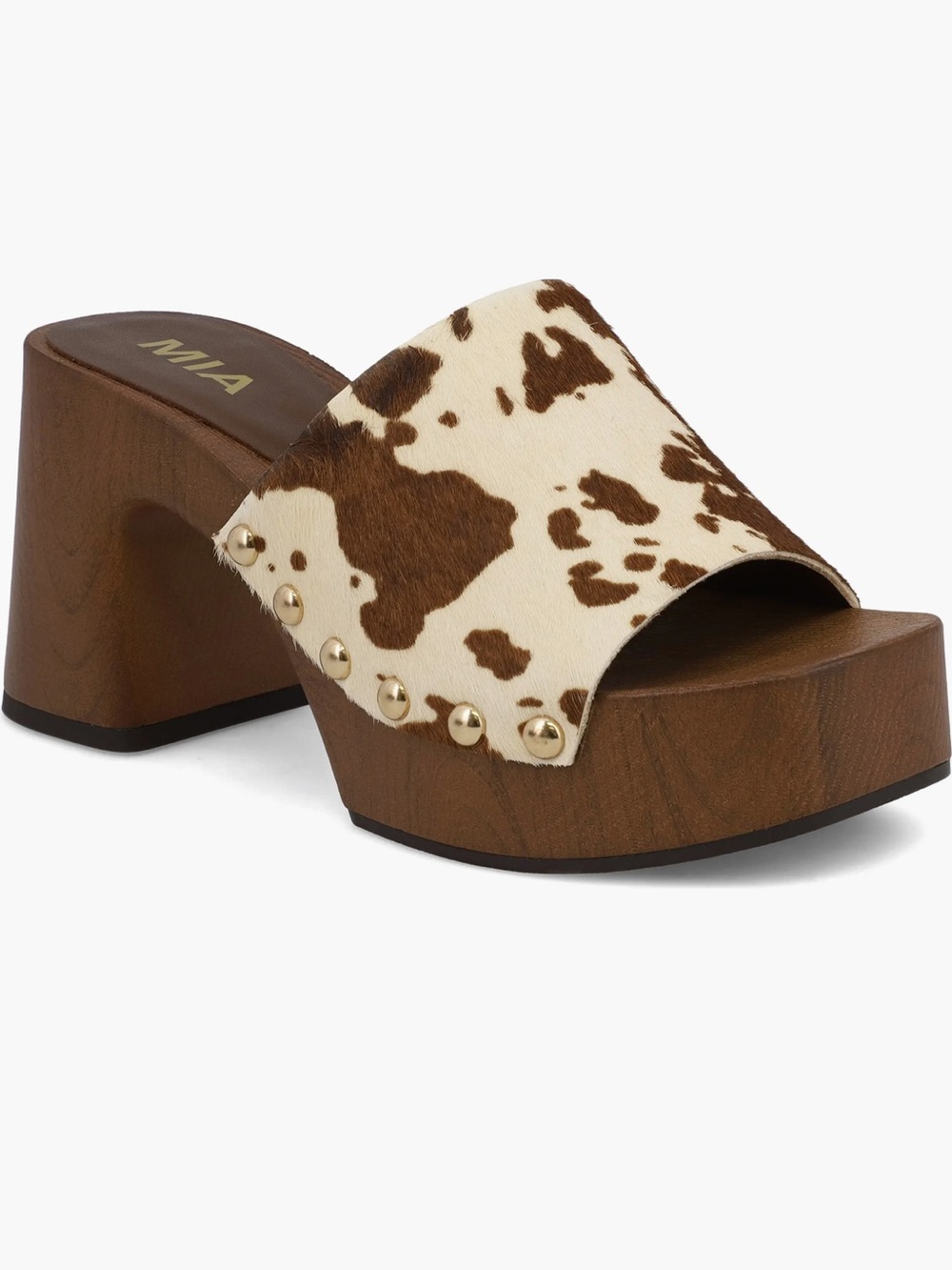 New MIA Cow print platform sandals 6.5